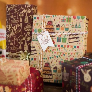 ورق الالتفاف ورقة الأنسجة المطبوعة لعيد ميلاد شعار مخصص طباعة 60G/70G/80G/90G/100G حزمة هدايا الورق الورقية متعددة الألوان.